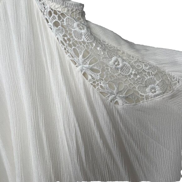 Illa Illa Crochet Boho Chic Designer Mini Dress White Layer Y Back Coverup Small - Picture 6 of 8